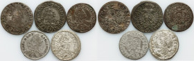 Austria, set of 1 Kreuzer coins from the 17th-18th century, (5 pieces)