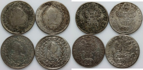 Austria, Joseph II, set of 20 Kreuzers coins from 1770-1783, (4 pieces)