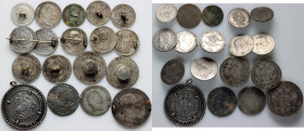 Austria, set of silver coins with pendants, (18 pieces)