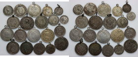 Austria, set of silver coins with pendants, (21 pieces)
