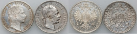 Austria, Franz Joseph I, set of Florins from 1862-1875, (2 pieces)