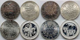 Austria, set of silver coins 100 Schillings from 1976-1978, (4 pieces)