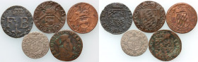 Belgium, set of coins 17th-18th century, (5 pieces)