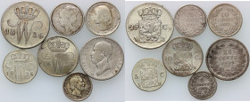 Netherlands, set of coins from 1825-1906, (7 pieces)