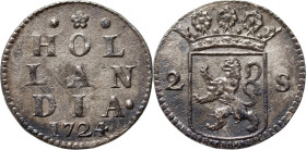 Netherlands, Holland, 2 Stuivers 1724, Dordrecht