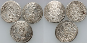 Germany, Augsburg, set of 2 Kreuzer coins from 1623-1624, (3 pieces)