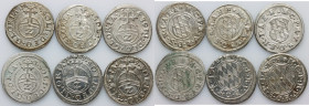 Germany, Bavaria, 17th century 2 Kreuzers coin set (6 pieces)