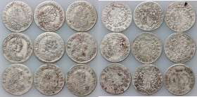 Germany, Prussia, set of 6 Groschen, (9 pieces)