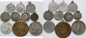 Germany, set of silver coins with pendants, (10 pieces)