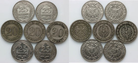 Germany, set of coins from 1887-1912, (7 pieces)