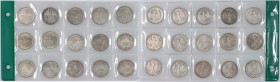 Germany, Weimar Republic, set of 1 Mark from 1924-1926, various mints, (15 pieces)