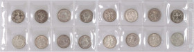 Germany, Weimar Republic, set of 2 Mark from 1925-1927, various mints, (8 pieces)