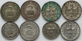 Germany, set of coins from 1925-1926, (4 pieces)