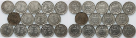 Germany, set of 50 Pfennig coins from 1927-1935, (14 pieces)