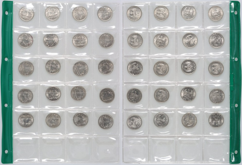 Germany, Third Reich, set of 1 Mark from 1933-1937, various mints, (20 pieces)