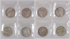Germany, Third Reich, set of 2 Mark 1936 E, D, G, J, Paul von Hindenburg, (4 pieces)