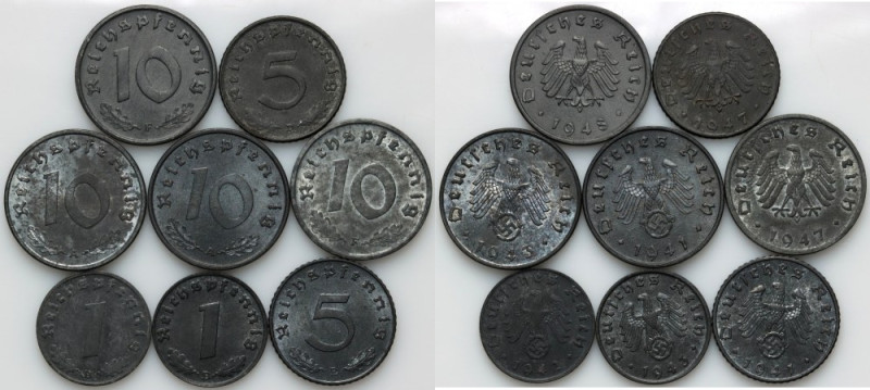 Germany, set of coins from 1941-1948, (8 pieces)