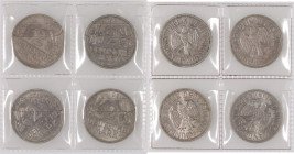 Germany, Federal Republic of Germany, set of 2 Mark from 1951, D, J, F, G, (4 pieces)