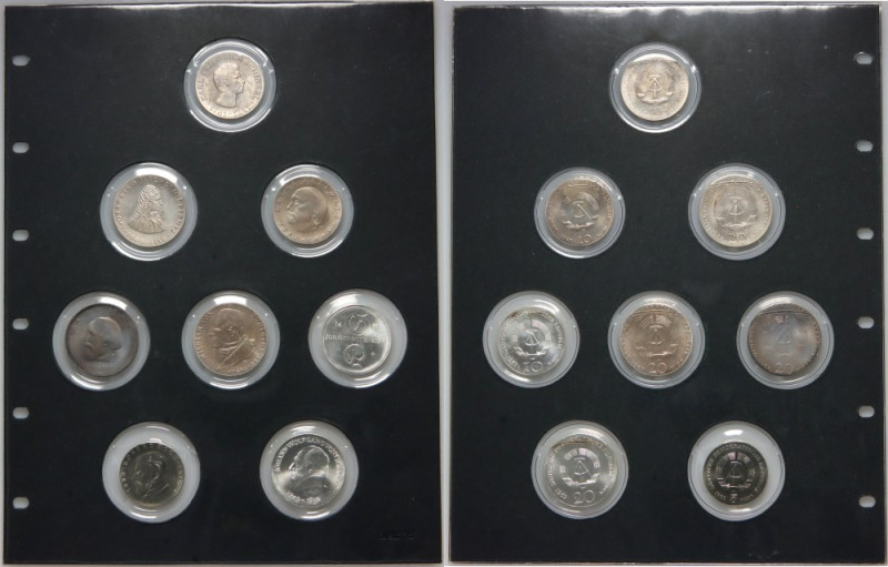 Germany, GDR, set of coins from 1966-1968, (8 pieces)
7 silver coins in a set, ...