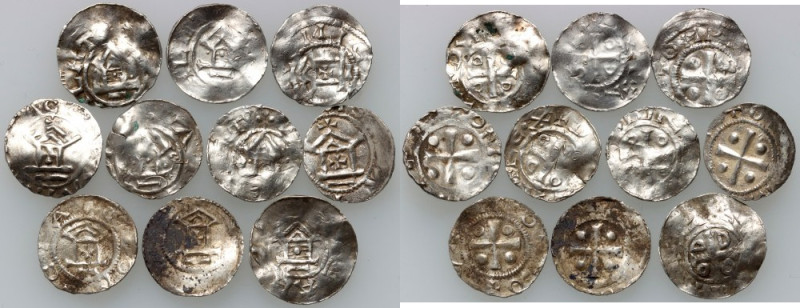 Germany, set of Denar 10th/11th century, (10 pieces) Weight (total) 13,27 g. Wag...