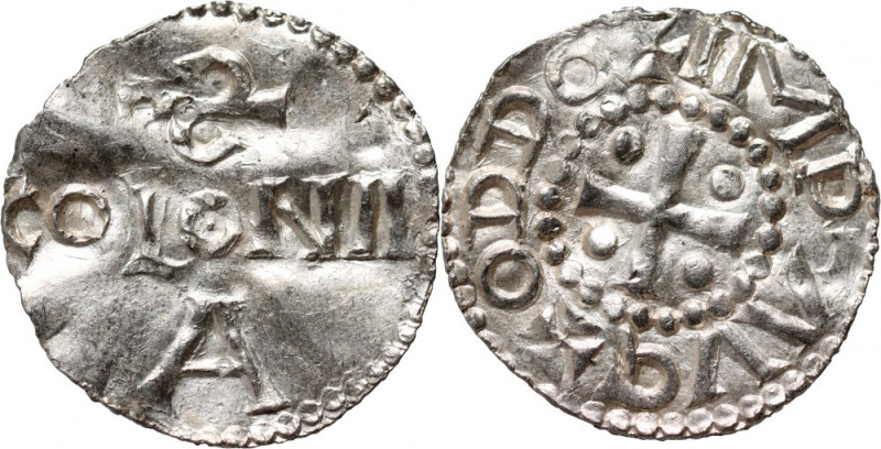 Germany, Otto III 983-1002, Denar, Cologne Weight 1,17 g. Slightly bent. Waga 1,...