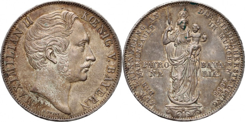 Germany, Bavaria, Miximilian II Josef, 2 Gulden 1855, Munich, Restoration of the...