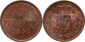 Germany, Bavaria, Maximilian II, Pfenning 1863, GHOST