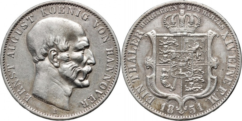 Germany, Hannover, Ernst August, Thaler 1851 B Silver 22,23 g.
 Srebro 22,23 g....