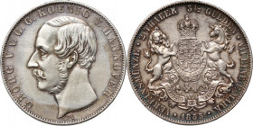 Germany, Hanover, George V, 2 Thalers 1855 B, Hanover