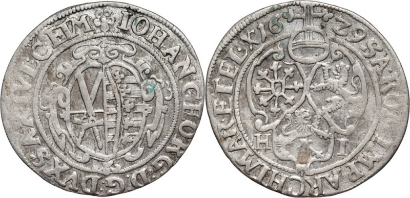 Germany, Saxony, John George I, 1/24 Thaler 1629 HI Silver 2,12 g. Srebro 2,12 g...