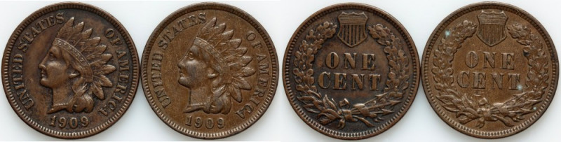 United States of America, set od 1 Cent coins 1909, Philadelphia, Indian Head, (...