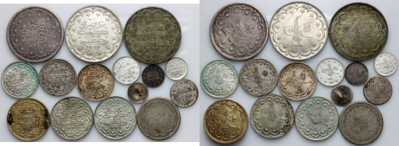 Türkiye, Ottoman Empire, coin set, (15 pieces) Silver, weight (total) 145,30 g. ...