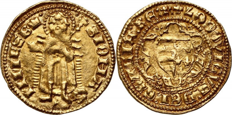 Hungary, Louis I 1342-1382, Goldgulden Gold 3,54 g.
 Złoto 3,54 g. Rzadki i ład...