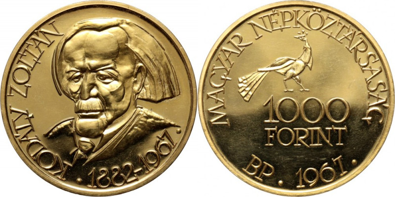 Hungary, 1000 Forint 1967 BP, Budapest, Zoltán Kodály Gold (Au900) 84,25 g. Mint...