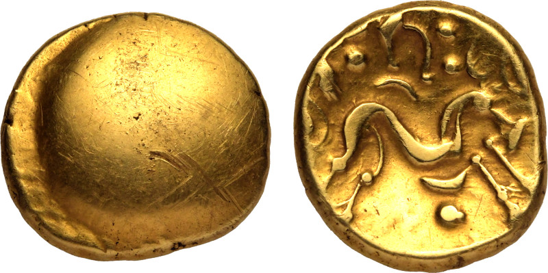 CELTIC. NORTHEAST GAUL, AMBIANI. 
Gold Stater, circa 56-55 BC. 
Gallic Wars is...