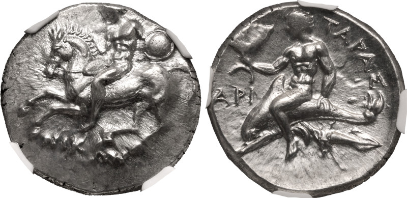 MAGNA GRAECIA. CALABRIA, TARENTUM.
Silver Nomos, circa 280 BC.
Nikon, Ey-, and...