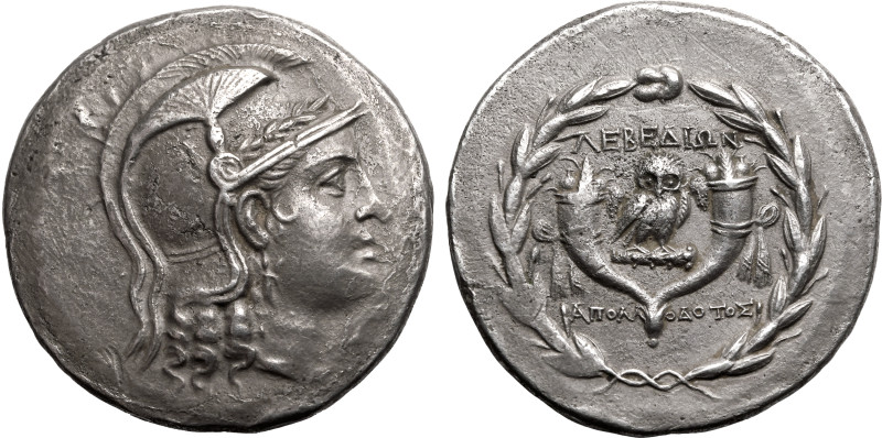 ANCIENT GREECE. IONIA, LEBEDOS. 
Silver Tetradrachm, circa 140-135 BC. 
Stepha...