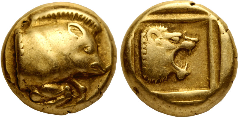 ANCIENT GREECE. LESBOS, MYTILENE. 
Electrum Hekte, circa 454-427 BC. 
Obv: for...