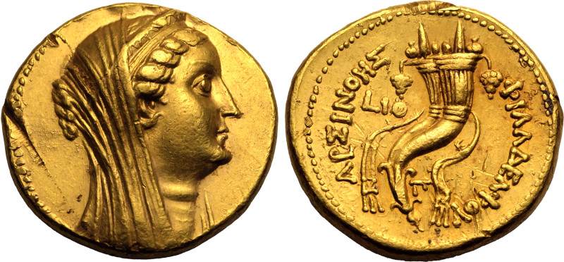 ANCIENT GREECE. PTOLEMAIC KINGDOM. Arsinoe II (wife of Ptolemy II).
Gold Mnaiei...