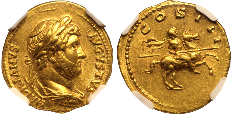 ROMAN EMPIRE. Hadrian. 
Gold Aureus, AD 125-127. Rome. 
Obv: HADRIANVS AVGVSTV...