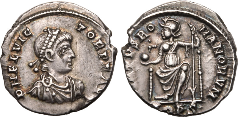 ROMAN EMPIRE. Flavius Victor. 
Silver Siliqua, AD 383-388. Treveri. 
Obv: D N ...