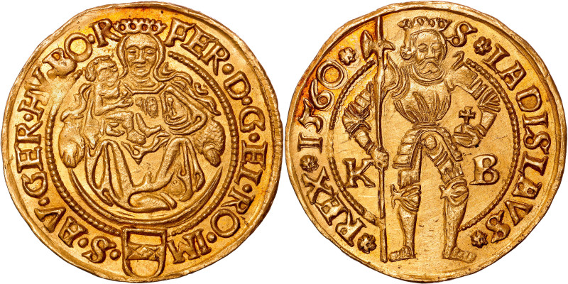 Ferdinand I. (1521-1564) 
Ducat 1560 Kremnica
Beautiful toning, full mint lust...