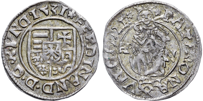 Ferdinand I. (1521-1564) 
Denar 1531 Sibiu
Rare!

Ferdinand I., RDR
Denar 1...