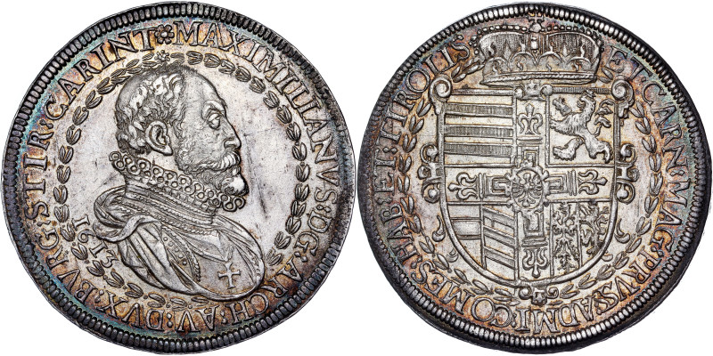 Archduke Maximilian, House of Habsburg
Thaler 1613. Hall
Beautiful patina, min...