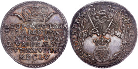 Leopold I, (1657-1705) Silver Token 1655 Homage in Vienna