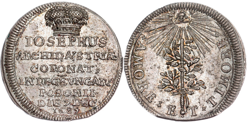 House of Habsburg – Joseph I. (1705-1711)
Silver token 1687. Coronation of hung...