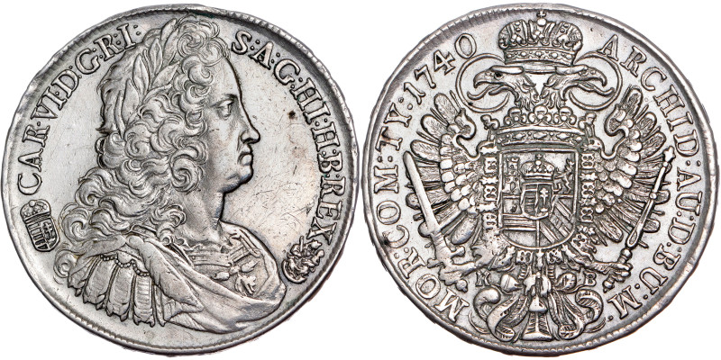 Charles VI. (1711-1740) Thaler 1740 Körmöcbánya

Karl VI., (1711-1740) Taler 1...