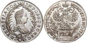 Maria Theresia (1740-1780) 20 Kreuzer 1761 Prague