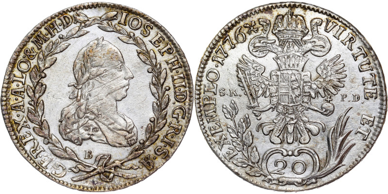 Joseph II, House of Habsburg
20 Kreuzer 1776 Körmöcbánya / Kremnica

Joseph I...
