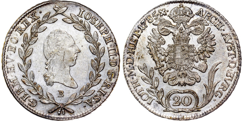 Joseph II, House of Habsburg
20 Kreuzer 1785 Körmöcbánya

Joseph II., RDR
20...